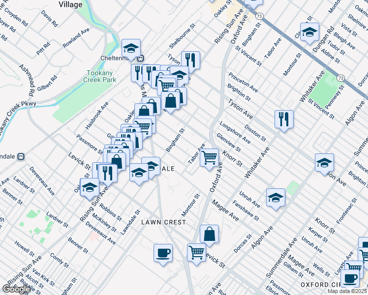 map of restaurants, bars, coffee shops, grocery stores, and more near 623 Unruh Avenue in Philadelphia
