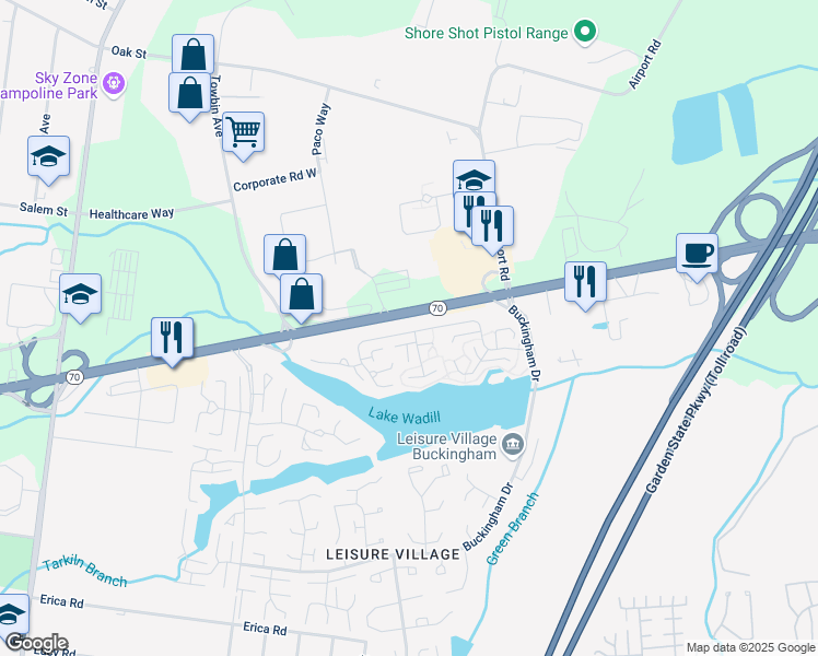 map of restaurants, bars, coffee shops, grocery stores, and more near 666F Plymouth Drive in Lakewood