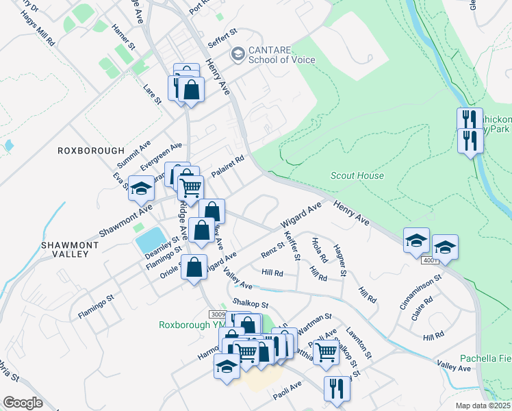map of restaurants, bars, coffee shops, grocery stores, and more near 608 Flamingo St in Philadelphia