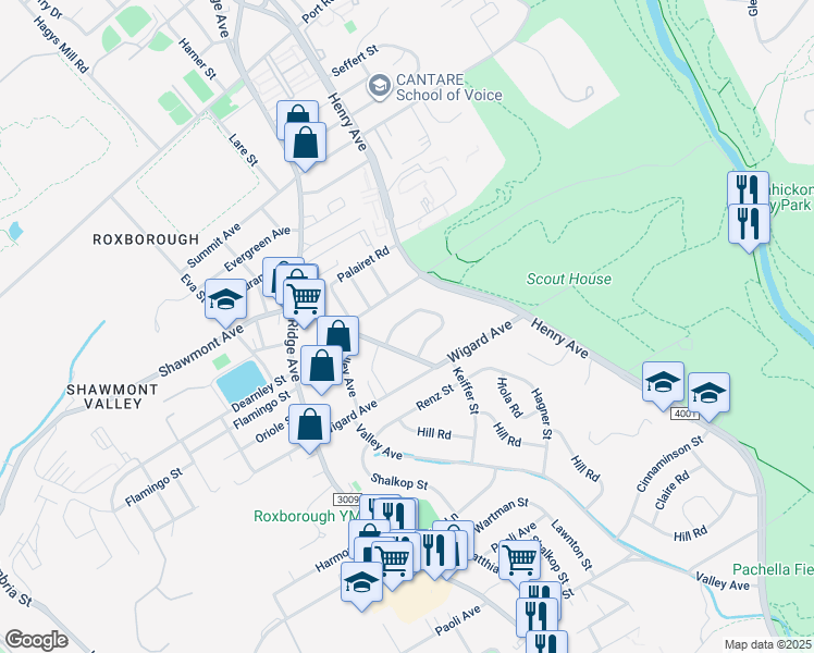 map of restaurants, bars, coffee shops, grocery stores, and more near 608 Flamingo St in Philadelphia