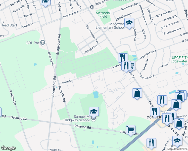map of restaurants, bars, coffee shops, grocery stores, and more near 235 Green Street in Beverly