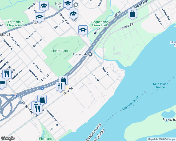 map of restaurants, bars, coffee shops, grocery stores, and more near 4960 Fitler Street in Philadelphia