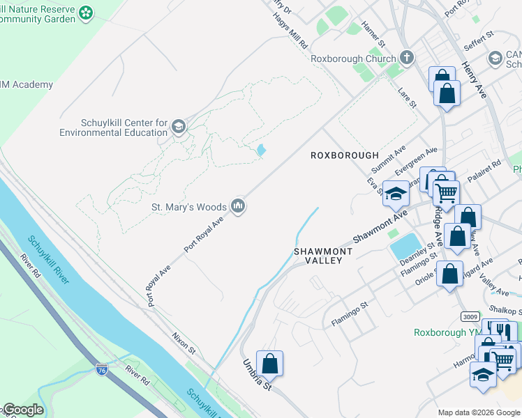 map of restaurants, bars, coffee shops, grocery stores, and more near 393 Port Royal Avenue in Philadelphia