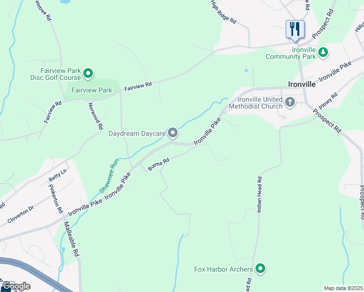 map of restaurants, bars, coffee shops, grocery stores, and more near 2521 Ironville Pike in Columbia
