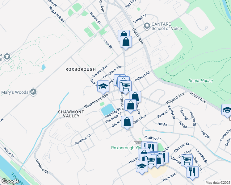 map of restaurants, bars, coffee shops, grocery stores, and more near 563 Shawmont Avenue in Philadelphia