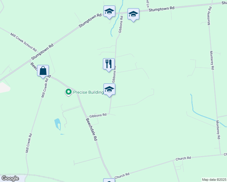 map of restaurants, bars, coffee shops, grocery stores, and more near in Bird in Hand