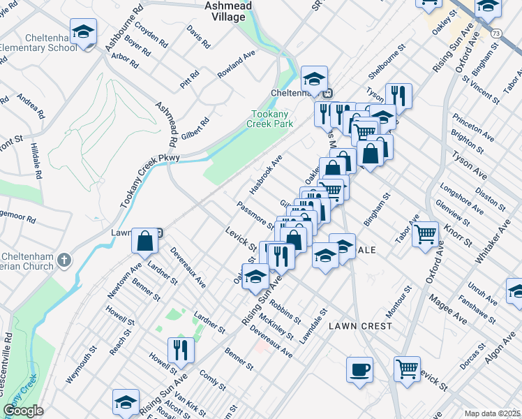 map of restaurants, bars, coffee shops, grocery stores, and more near 320 Hellerman Street in Philadelphia