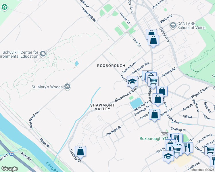 map of restaurants, bars, coffee shops, grocery stores, and more near 7856 Gettysburg Avenue in Philadelphia