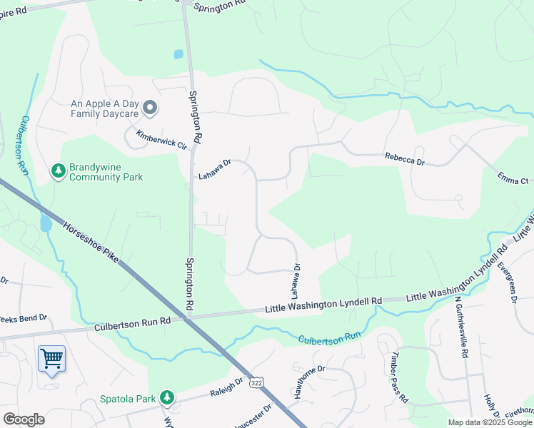 map of restaurants, bars, coffee shops, grocery stores, and more near 39 Lahawa Drive in Downingtown