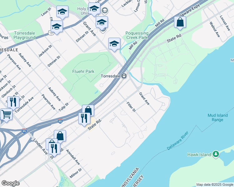 map of restaurants, bars, coffee shops, grocery stores, and more near 4950 Fitler Street in Philadelphia