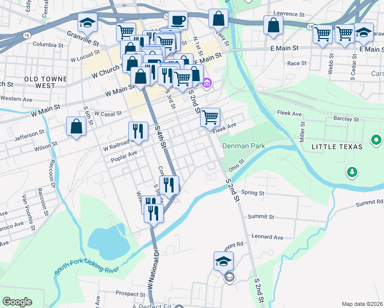 map of restaurants, bars, coffee shops, grocery stores, and more near 62 South 3rd Street in Newark