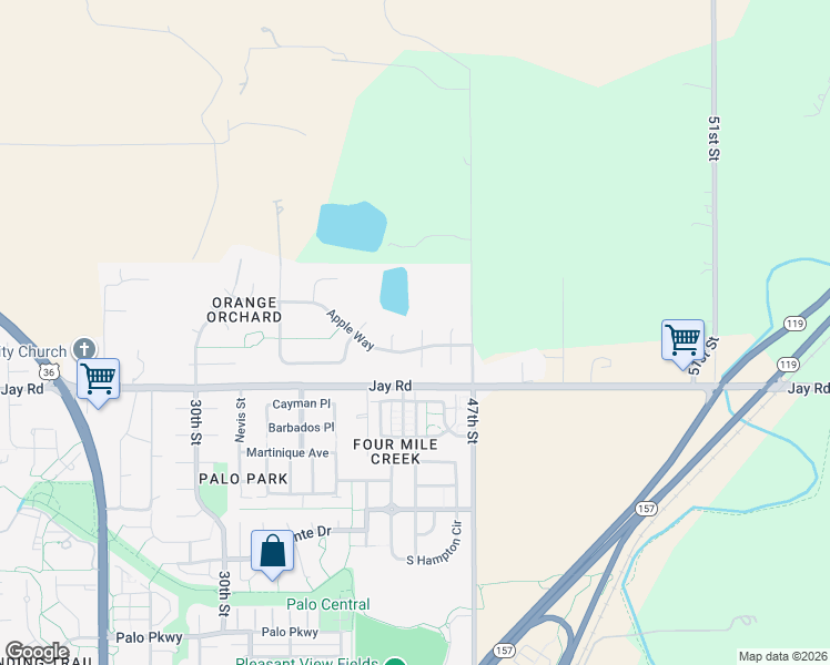 map of restaurants, bars, coffee shops, grocery stores, and more near 4619 Apple Way in Boulder