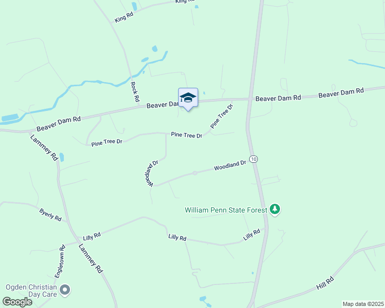 map of restaurants, bars, coffee shops, grocery stores, and more near 53 Woodland Drive in Honey Brook