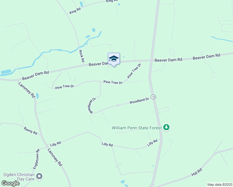 map of restaurants, bars, coffee shops, grocery stores, and more near 53 Woodland Drive in Honey Brook