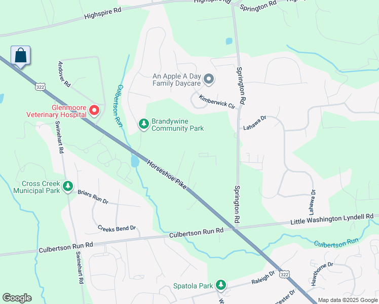 map of restaurants, bars, coffee shops, grocery stores, and more near 28 Hunter Drive in Glenmoore