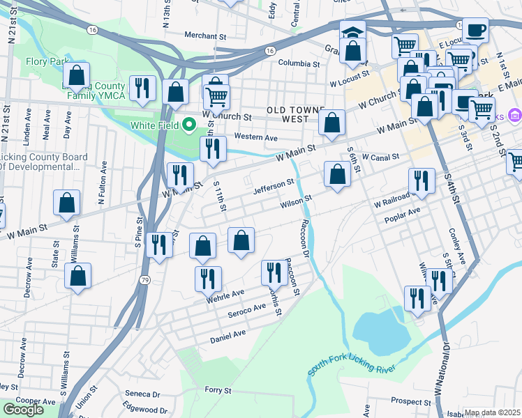 map of restaurants, bars, coffee shops, grocery stores, and more near 236 Wilson Street in Newark