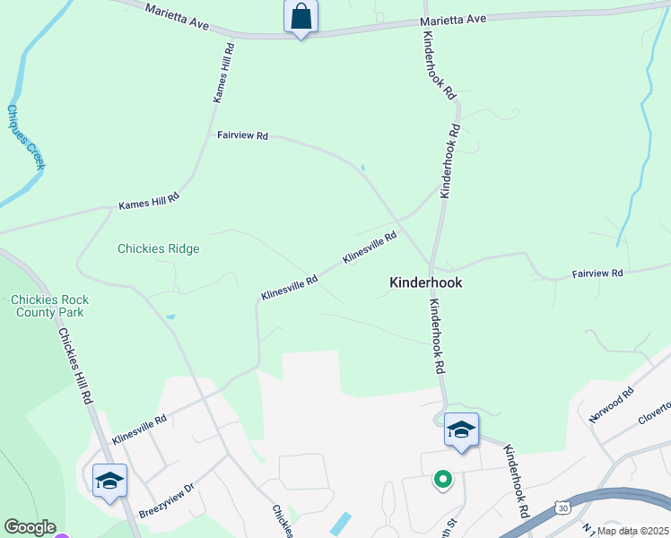 map of restaurants, bars, coffee shops, grocery stores, and more near 4546 Klinesville Road in Columbia