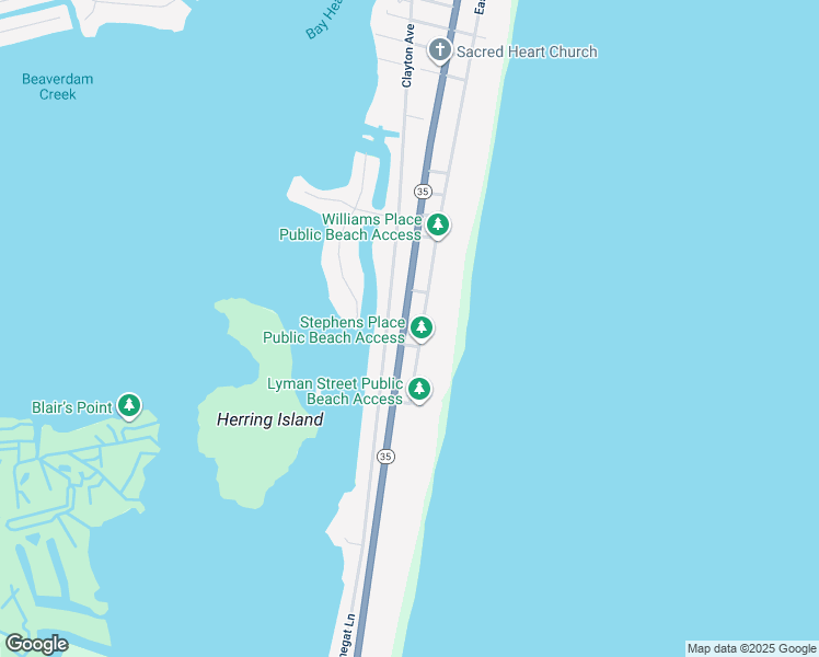 map of restaurants, bars, coffee shops, grocery stores, and more near 979 Ocean Avenue in Mantoloking