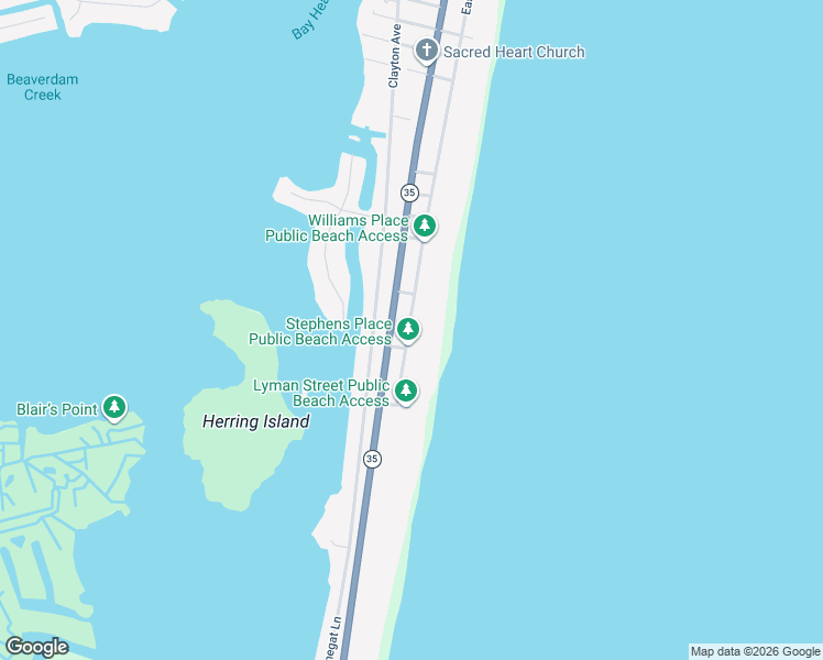 map of restaurants, bars, coffee shops, grocery stores, and more near 979 Ocean Avenue in Mantoloking