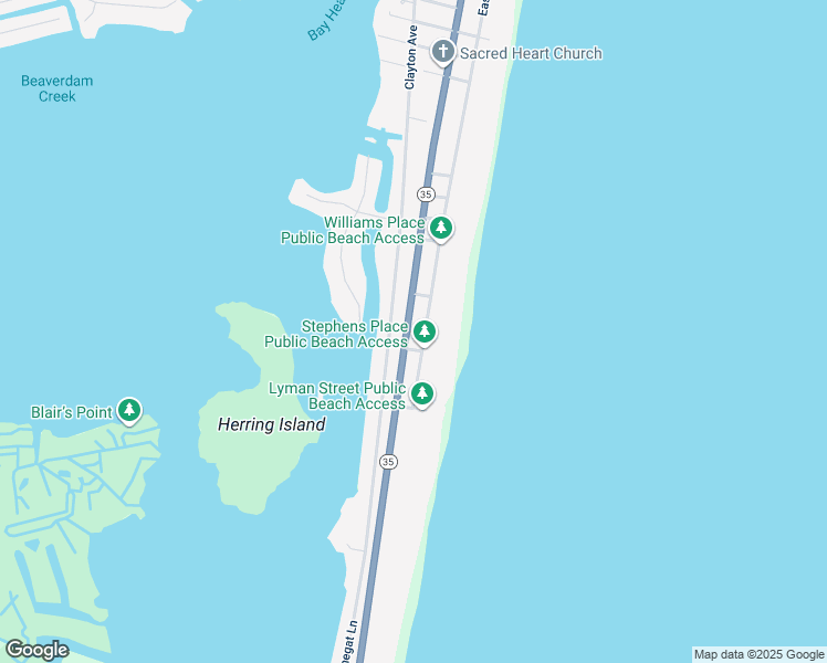 map of restaurants, bars, coffee shops, grocery stores, and more near 979 Ocean Avenue in Mantoloking