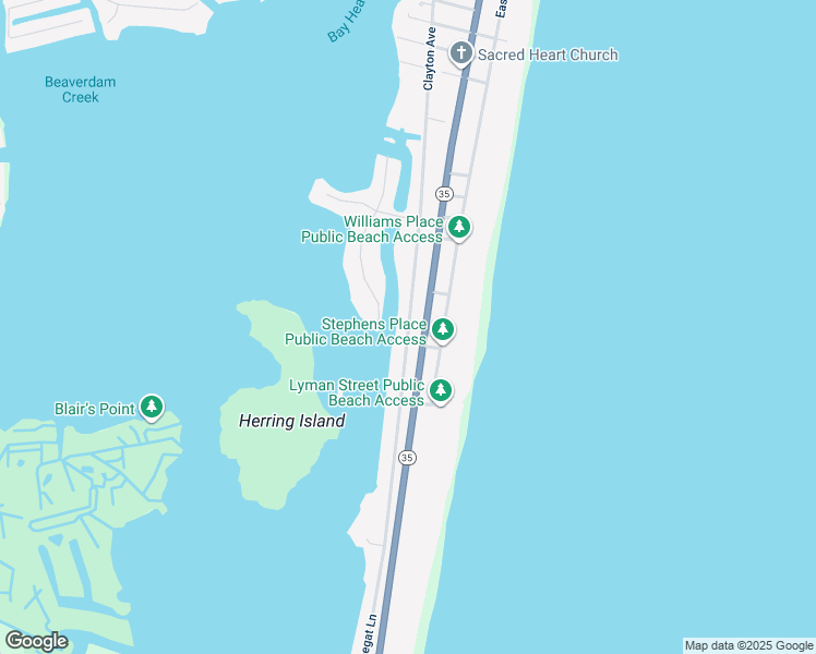 map of restaurants, bars, coffee shops, grocery stores, and more near 982 Barnegat Lane in Mantoloking