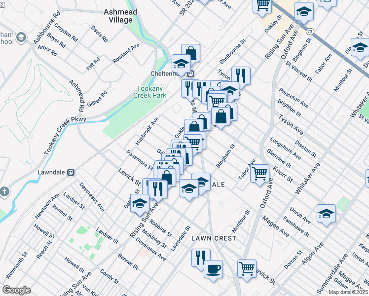map of restaurants, bars, coffee shops, grocery stores, and more near 424 Fanshawe Street in Philadelphia
