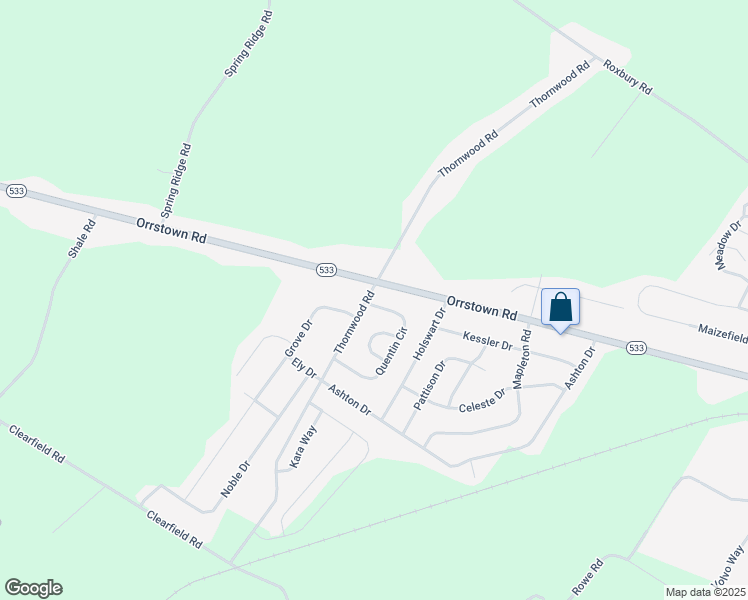 map of restaurants, bars, coffee shops, grocery stores, and more near 103 Quentin Circle in Shippensburg