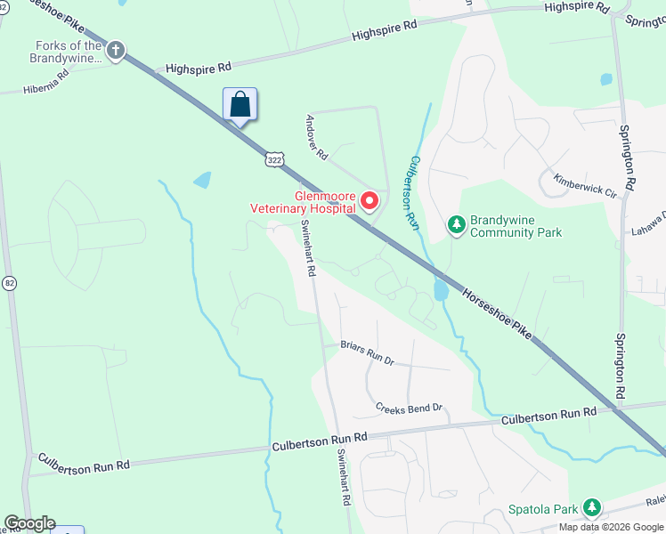 map of restaurants, bars, coffee shops, grocery stores, and more near 286 Swinehart Road in Downingtown