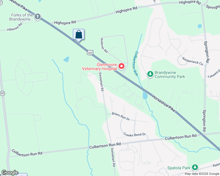 map of restaurants, bars, coffee shops, grocery stores, and more near 286 Swinehart Road in Downingtown