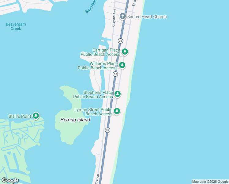 map of restaurants, bars, coffee shops, grocery stores, and more near 979 Ocean Avenue in Mantoloking