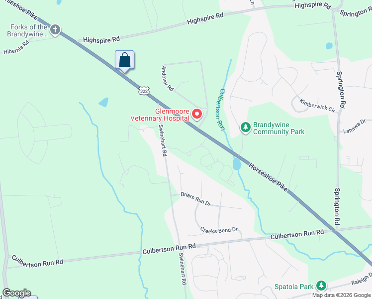 map of restaurants, bars, coffee shops, grocery stores, and more near 1564 Horseshoe Pike in Downingtown
