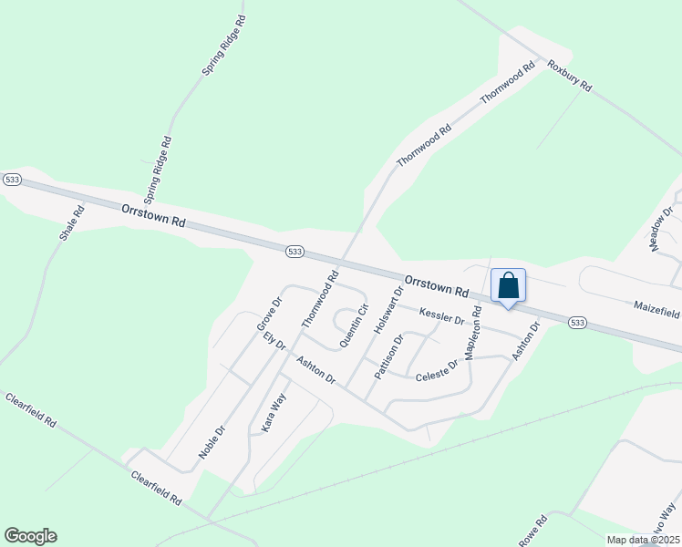 map of restaurants, bars, coffee shops, grocery stores, and more near 103 Quentin Circle in Shippensburg