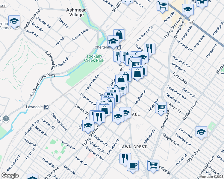 map of restaurants, bars, coffee shops, grocery stores, and more near 408 Fanshawe St in Philadelphia