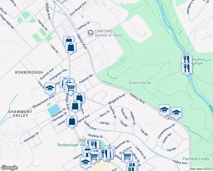 map of restaurants, bars, coffee shops, grocery stores, and more near in Philadelphia