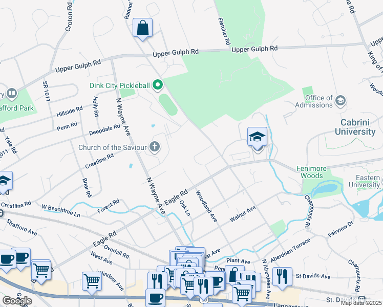 map of restaurants, bars, coffee shops, grocery stores, and more near 20 Fariston Road in Wayne