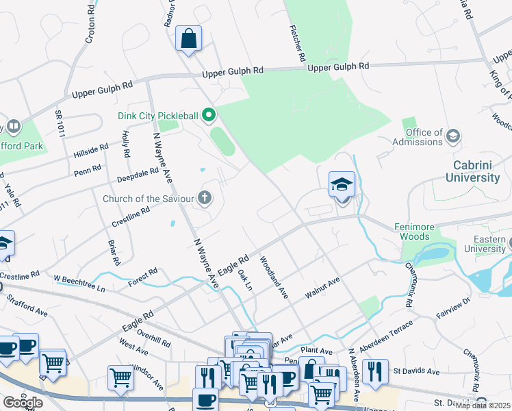 map of restaurants, bars, coffee shops, grocery stores, and more near 20 Fariston Road in Wayne