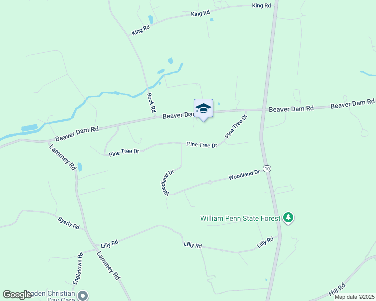 map of restaurants, bars, coffee shops, grocery stores, and more near 90 Pine Tree Drive in Honey Brook
