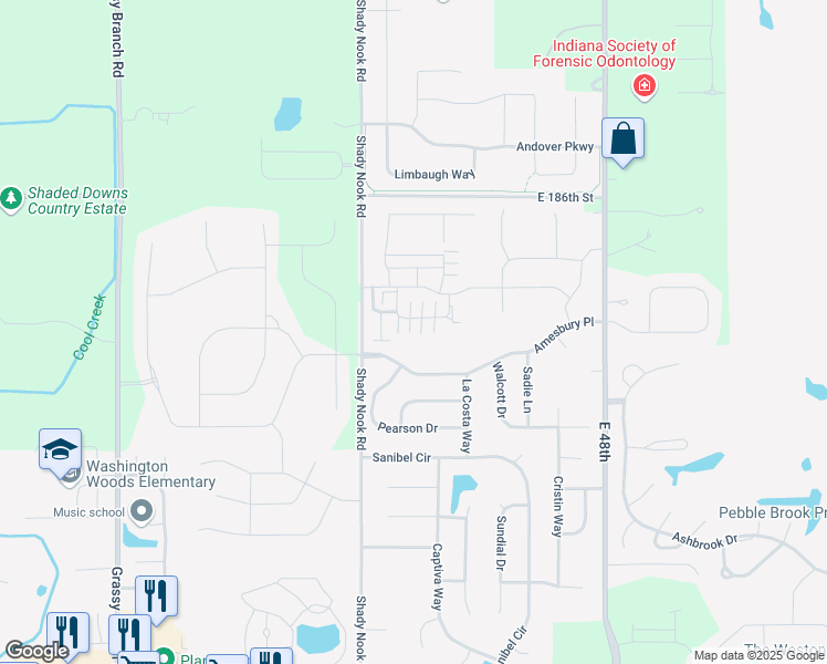 map of restaurants, bars, coffee shops, grocery stores, and more near 4061 Bullfinch Way in Noblesville