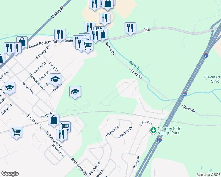 map of restaurants, bars, coffee shops, grocery stores, and more near 51 Michael Court in Shippensburg
