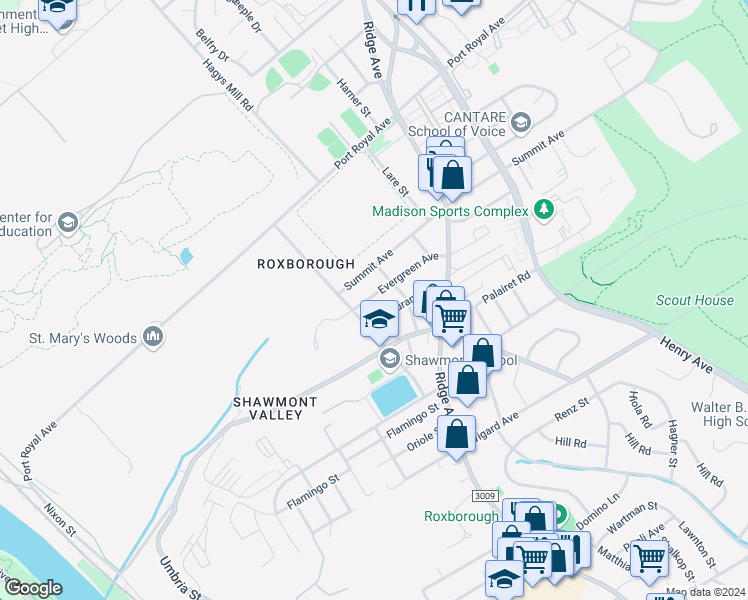 map of restaurants, bars, coffee shops, grocery stores, and more near 453 Evergreen Avenue in Philadelphia