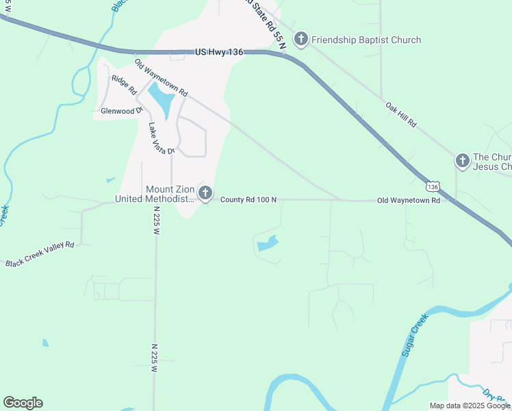 map of restaurants, bars, coffee shops, grocery stores, and more near 2041 Black Creek Valley Road in Crawfordsville