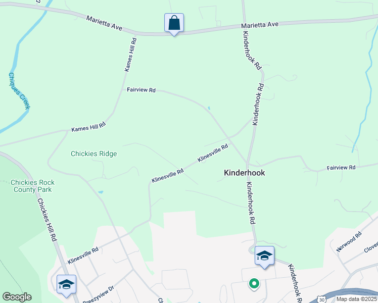 map of restaurants, bars, coffee shops, grocery stores, and more near 4546 Klinesville Road in Columbia