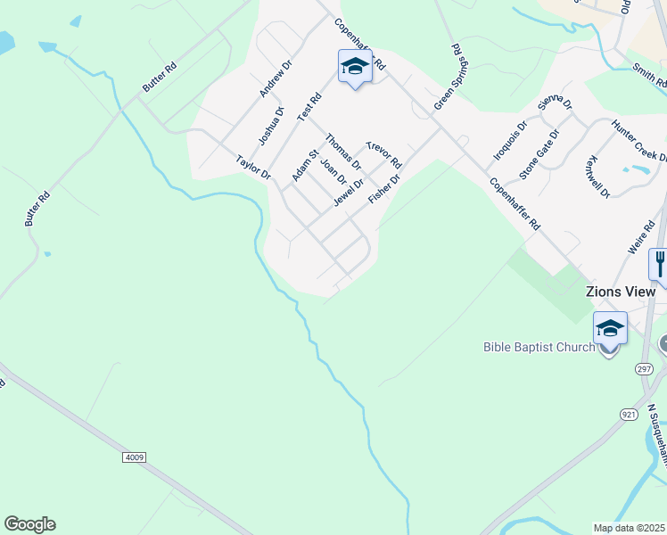 map of restaurants, bars, coffee shops, grocery stores, and more near 20 Taylor Drive in York