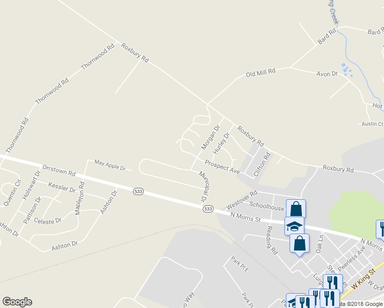 map of restaurants, bars, coffee shops, grocery stores, and more near 881 Prospect Avenue in Shippensburg