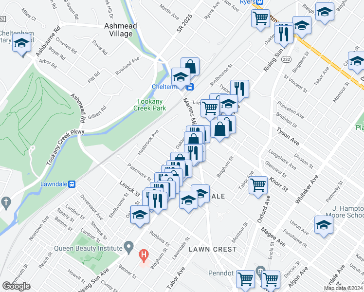 map of restaurants, bars, coffee shops, grocery stores, and more near 402 Unruh Avenue in Philadelphia