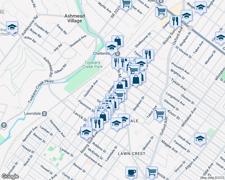 map of restaurants, bars, coffee shops, grocery stores, and more near 402 Unruh Avenue in Philadelphia