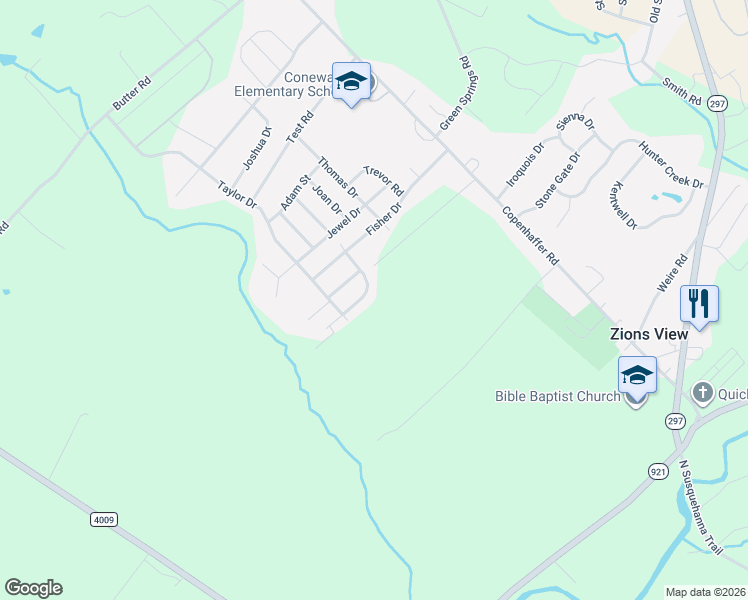 map of restaurants, bars, coffee shops, grocery stores, and more near 740 Rachel Drive in York