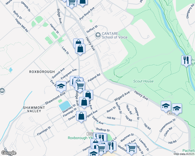 map of restaurants, bars, coffee shops, grocery stores, and more near 7713 Keiffer Street in Philadelphia