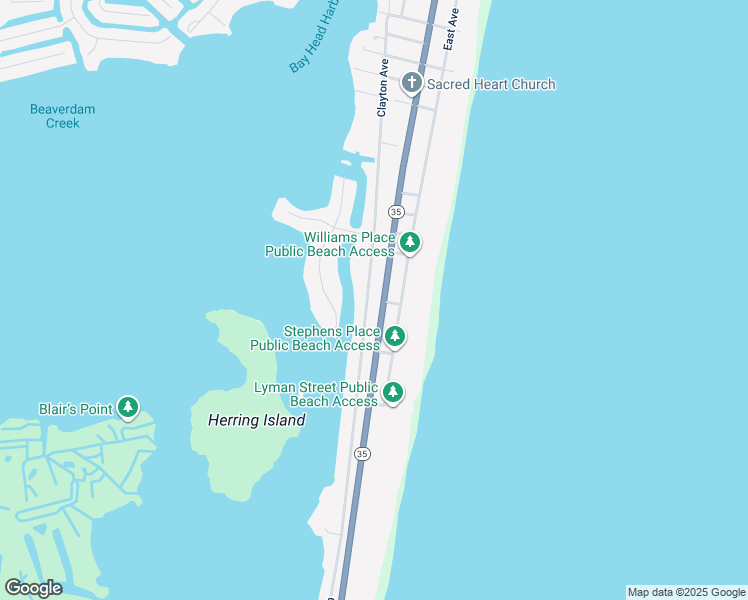 map of restaurants, bars, coffee shops, grocery stores, and more near 951 Ocean Boulevard in Mantoloking