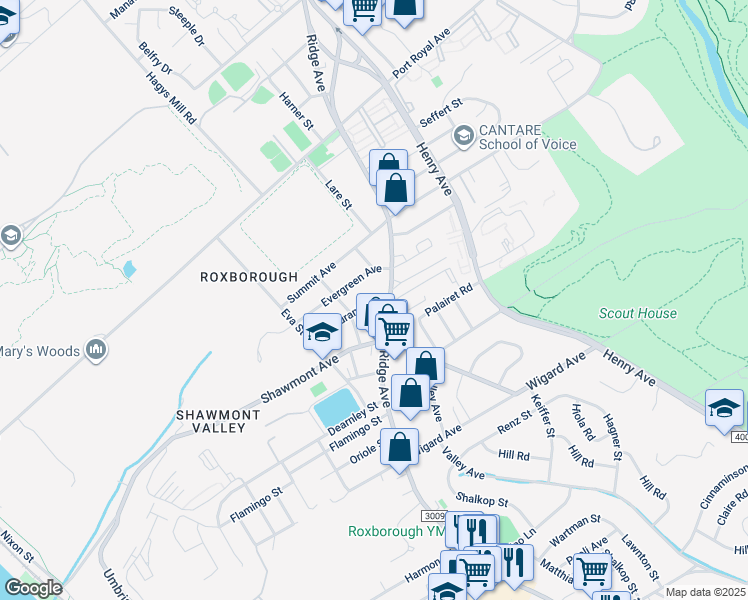 map of restaurants, bars, coffee shops, grocery stores, and more near 488 Aurania Street in Philadelphia